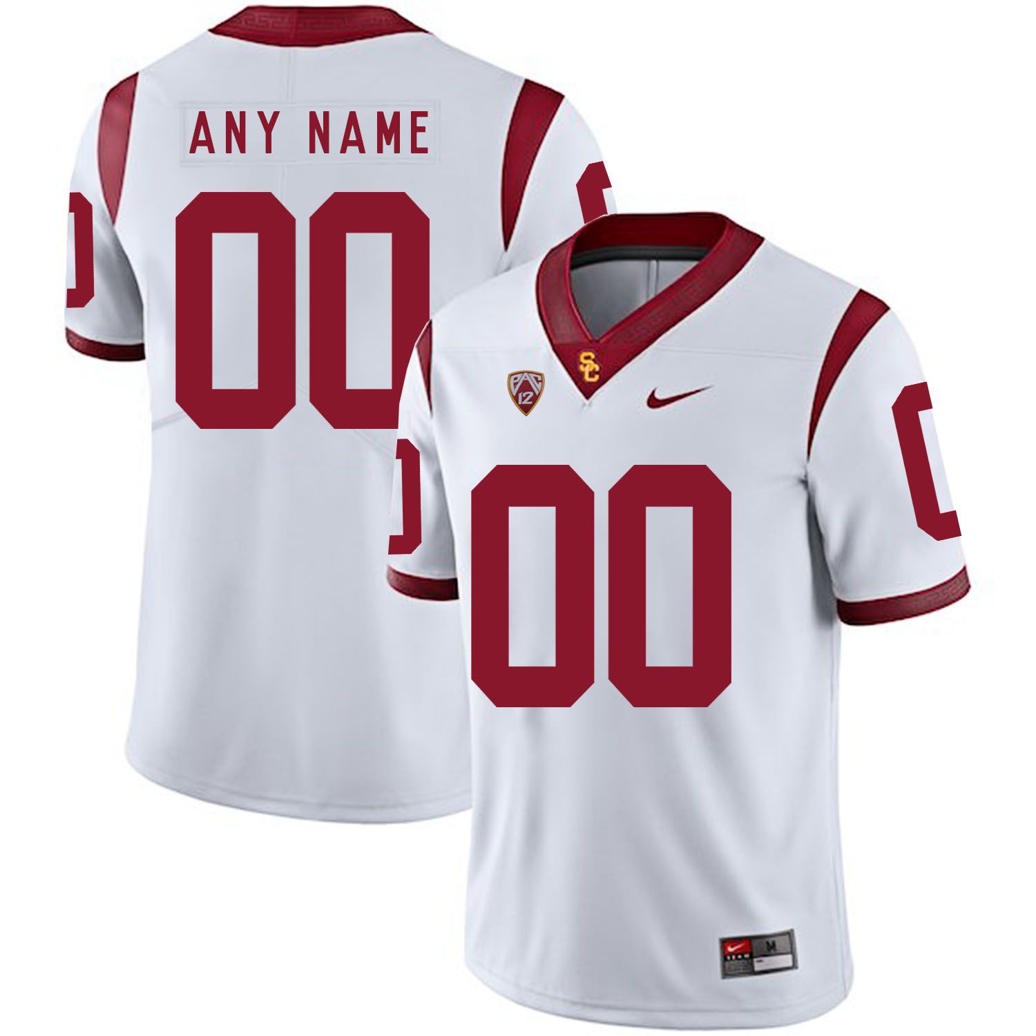 Men USC Trojans 00 Any Name White Customized NCAA Jerseys